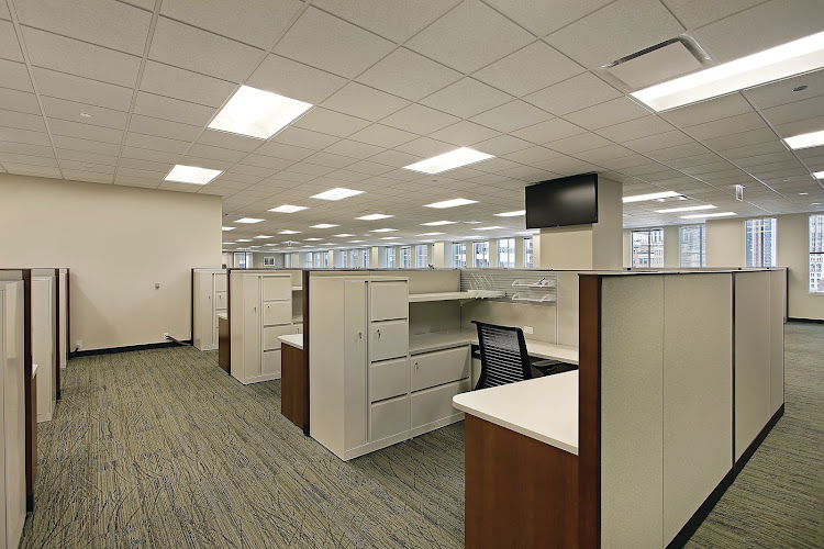 10293018 – cubicles and meeting area in a downtown office building